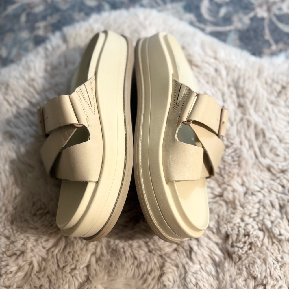 Chaco Townes leather Slide Midform JCH109394 Slip On Sandals in Angora 8 - Picture 5 of 13